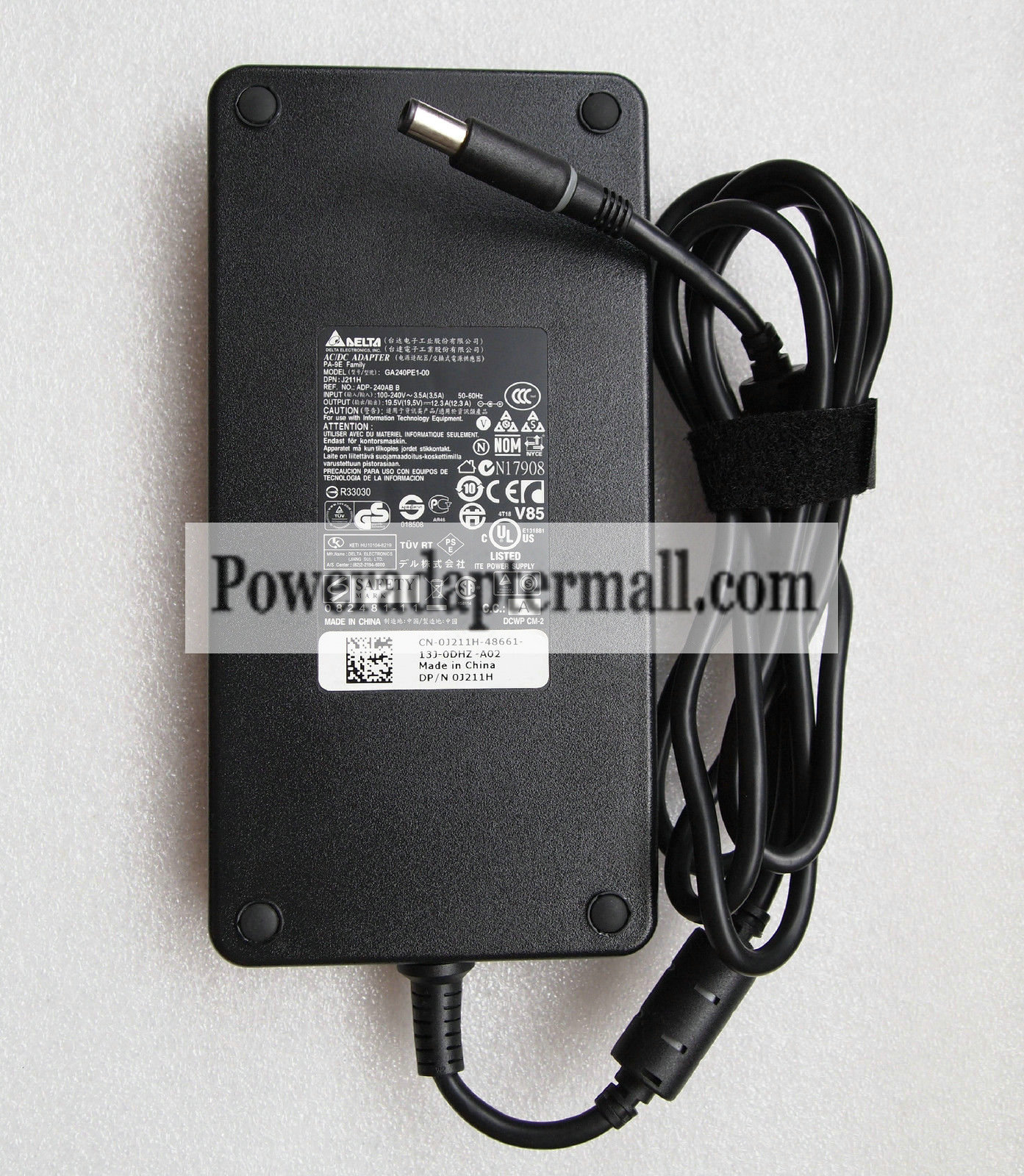 Dell Alienware M17x R2 240W Slim AC Power Adapter Supply Cord